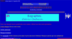 Desktop Screenshot of biographiesartistesquebecois.com